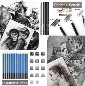 Longorgeous XinyiArt Professional 83 piezas Sketch Pencil Set Charcoal Pencil Set Kit de dibujo artístico para artistas adultos adolescentes Beginne - Product Image 4