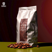 Sacs à café de 1 lb personnalisés imprimés mat recyclables à fond carré avec fermeture éclair et soufflet, emballages PET+VMPET+PE de 1 kg et 1 lb