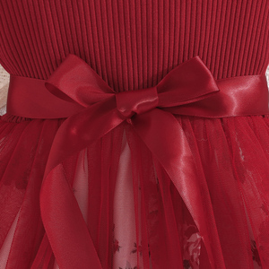 Robe d'été style princesse en dentelle florale pour filles de 4 à 7 ans, fourniture ODM, pour mariage, fête formelle, en tissu peigné respirant - Product Image 4