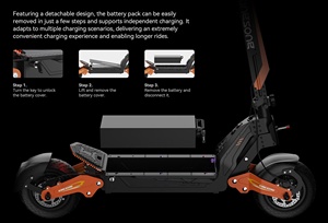 Scooter Eléctrico Plegable para Adultos, 60V, Motor Dual, 55.92 Millas de Autonomía, Batería Extraíble de 1776Wh, Suspensión, Desplazamiento Rápido, Largo Alcance 90km - Product Image 3