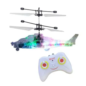 Intelligent induction combat helicopter handle telecomando a due vie trasparente light one-button take-off water drop aircraft