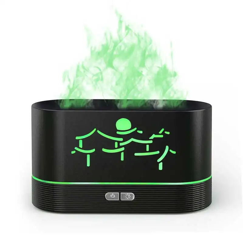 Humidificateur de brume ultrasonique d'air d'huile essentielle de parfum diffuseur d'aromathérapie purificateur d'air de feu de flamme légère d'ambiance