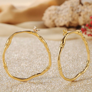 Bombastica eclissi grandi cerchi orecchino 316L in acciaio inox forma geometrica per le donne Hip-hop frequentatrici di feste - Product Image 6