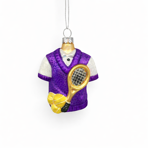 Ornement <span class=keywords><strong>de</strong></span> <span class=keywords><strong>Noël</strong></span> en verre en forme <span class=keywords><strong>de</strong></span> joueur <span class=keywords><strong>de</strong></span> tennis, fait à la main, écologique, thème sportif vintage, décoration d'arbre, couleur personnalisée, OEM BSCI - Product Image 6