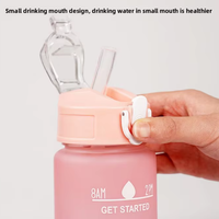 Bouteille d'eau à dégradé 3-en-1 |   Bouteille en plastique sans BPA avec marqueur de temps |   Vaisselle portable pour cadeaux, sports de plein air