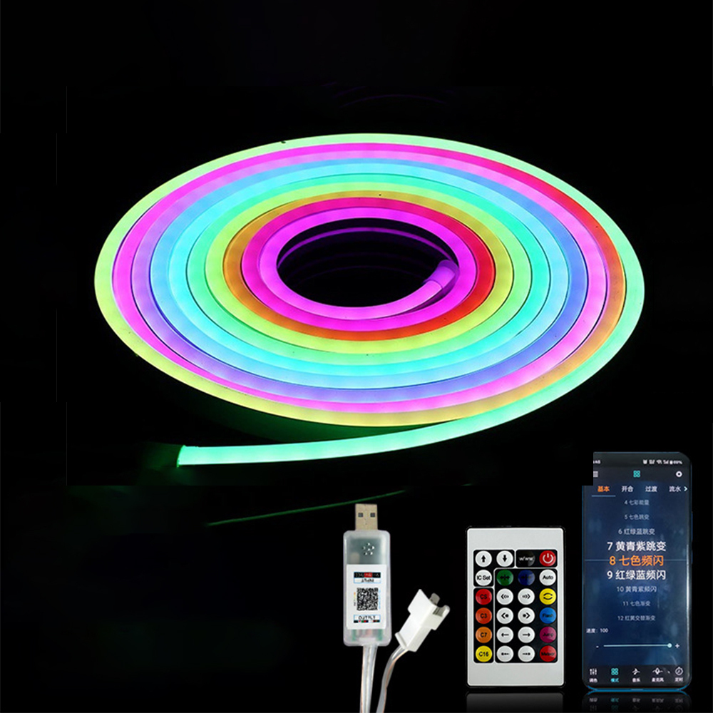 Waterproof Rgb Magic Color Led Neon Light 5m Flexible Soft Rope Strip High Brightness for Bedroom Living Gaming Room Party · image 3