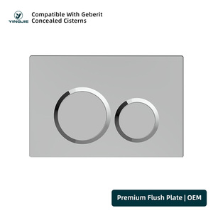 Plaque de chasse d'eau double à 2 boutons en ABS doré pour <span class=keywords><strong>Geberit</strong></span>, pour WC suspendu avec réservoir encastré personnalisé à carreler - Product Image 1