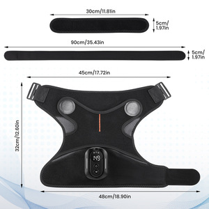 Wireless Remote <b>Heated</b> Shoulder Brace Vibration Massager Detachable Controller Knitted Fabric <b>USB</b> Rechargeable Pain Relief - Product Image 4