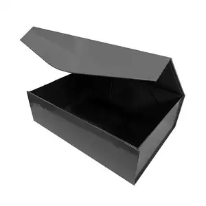 कस्टम चुंबकीय क्लोजर उपहार बॉक्स मैट ब्लैक लक्जरी फ्लैप ढक्कन पैकेजिंग चुंबकीय ढक्कन के साथ बड़ा कार्डबोर्ड उपहार बॉक्स