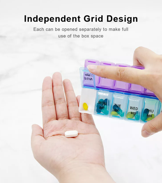 Большой органайзер для таблеток, еженедельная коробка для таблеток 2 в день, коробка для таблеток AM PM, контейнер для таблеток 7 дней