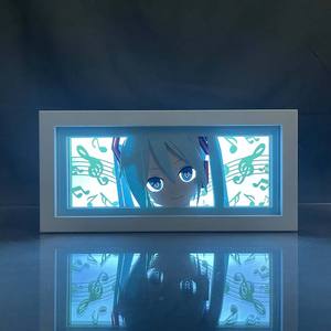 2025 Tiktok vente chaudeAnime papier sculpté lampe bureau décoration papier lampe cadre photo lampe main cadeaux manga boîte à lumière - Product Image 3