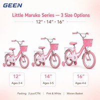 GEEN 12 14 16 pouces Vélo d'apprentissage pour enfants à deux roues