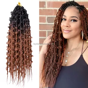Hot Selling 24 Inch Ombre Soft Butterfly Locs Crochet Braiding Hair Straight Butterfly Locs Box Braid Crochet Hair Extensions