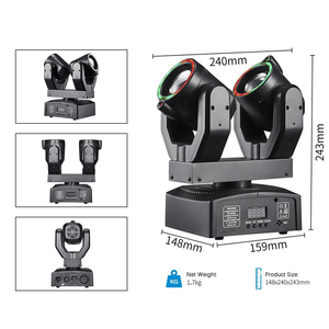 Mini projecteur rotatif à double tête 100W RGBW, lumière de scène DMX512 avec télécommande, laser RG, stroboscope pour discothèque, fête, <span class=keywords><strong>bar</strong></span> - Product Image 4
