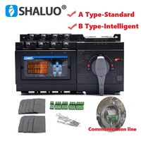 Interrupteur de transfert automatique double alimentation NXZ-125/4A 4B ATS avec affichage et boîtier PC pour distribution résidentielle et industrielle