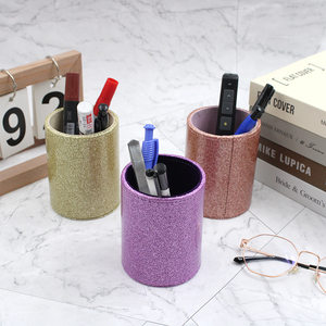 Porte-stylo en cuir PU pailleté, boîte <span class=keywords><strong>de</strong></span> rangement pour crayons scintillants, organiseur <span class=keywords><strong>de</strong></span> <span class=keywords><strong>bureau</strong></span> pour lunettes et marqueurs, <span class=keywords><strong>accessoire</strong></span> pour fournitures <span class=keywords><strong>de</strong></span> <span class=keywords><strong>bureau</strong></span> - Product Image 2