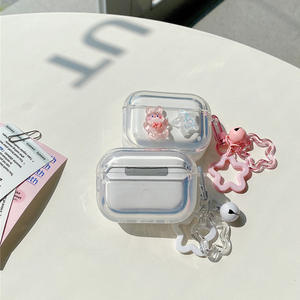 Étui de protection transparent pour pare-chocs en TPU lapin mignon avec pendentif porte-clés à breloques pour <span class=keywords><strong>Airpods</strong></span> 3 4/Pro 2 - Product Image 4
