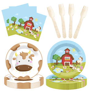 DAMAI Customized <b>Farm</b> Animals Birthday Party <b>Set</b> <b>Farm</b> Animals Barn Plates and Napkin <b>Farm</b> Kids Cow Theme Party Supplies - Product Image 5
