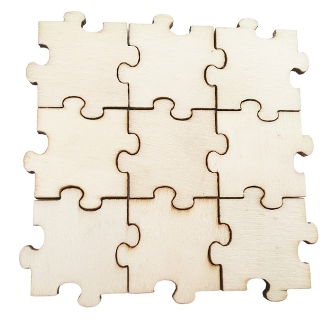 Wood Blank Puzzle Laser Cut Unfinished Wood Blank Puzzles for Kids DIY