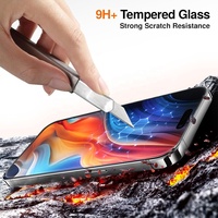 Colle complète 2.5D 0.33mm 28 °   Protection d'écran en verre trempé anti-espion pour iPhone 17 16 15 14 13 Pro Max avec cadre d'alignement anti-poussière