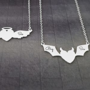 Moda 18K chapado en oro Big Sis <span class=keywords><strong>Lil</strong></span> Sis collar delicado impermeable y alto pulido joyería Regalo De hermana a hermana - Product Image 4