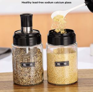 <b>Kitchen</b> <b>Accessories</b> Seasoning Jar Combination Set Household Glass Spice Rack with Oil Pot Pepper Box Packed Herb Spice Tools - Product Image 5