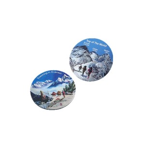 Aimants de réfrigérateur Kang Hui, Montagne Everest Népal, ronds, en feuille d'argent, taille personnalisée, souvenir touristique - Product Image 4