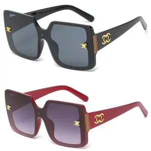 Sunglass 2024 Women Men Sun Glasses Shades Square Trendy Wholesale Oversized Luxury Sunglasses