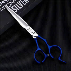 กรรไกรตัดผมซูโจว รุ่น Silver Hair Scissors 440C สแตนเลสสตีล GR-6.0 นิ้ว กรรไกรซอยผม ด้ามสีน้ำเงิน อุปกรณ์ช่างตัดผมมืออาชีพ - Product Image 1