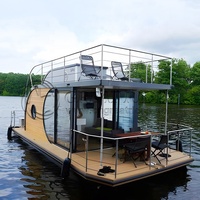 Kit de ponton de maison de bateau préfabriquée, coque flottante en Aluminium, bateau de luxe mobile