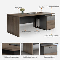Ensemble de meubles de rangement industriels modernes, chaise de bureau pour directeur, bureau avec serrure à combinaison