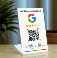 Expositor de mesa NFC para reseñas de Google para salones y spas, soporte de acrílico con logotipo personalizado y código QR, directo de fábrica en China