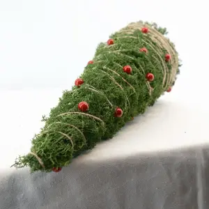 Decoraciones navideñas de ambiente festivo Musgo conservado hecho a mano Musgo de liquen en forma de árbol de Navidad