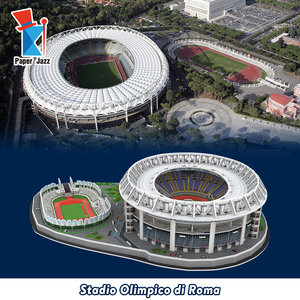 Nhà máy trực tiếp bán tùy chỉnh <span class=keywords><strong>3D</strong></span> giấy mô hình đồ chơi nổi tiếng thế giới xây dựng sân vận động bóng đá câu đố - Product Image 2