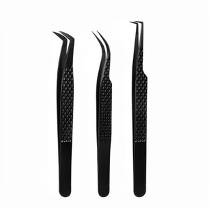 Pinzas para Pestañas de Acero Inoxidable de Marca Privada, Pinzas de Precisión para Volumen e Isolación, Rectas y Curvas, con Logotipo - Product Image 1