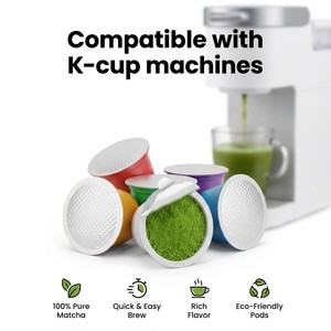 Capsules de matcha de style cérémoniel pour machines K-cup, mélange multi-saveurs, emballage personnalisé, fabrication OEM directe d'usine, échantillons gratuits - Product Image 1