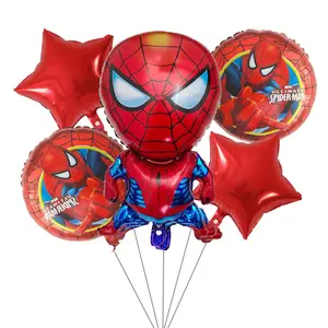 卸売漫画スーパーヒーローホイルヘリウムスパイダーマンバルーンセット子供の誕生日パーティー子供のおもちゃパーティー用品