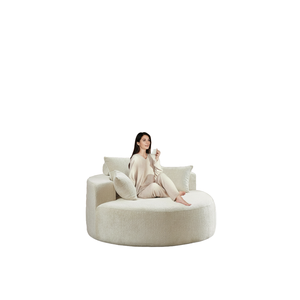 Sillón Chaise Longue Moderno Extra Grande de Chenilla, Asiento Profundo, Sofá Tapizado con Almohada Ergonómica y Esponja de Alta Densidad para Sala de Estar - Product Image 1