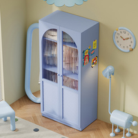 Armoire en acier épaissi avec fenêtre en verre cannelé pour vêtements