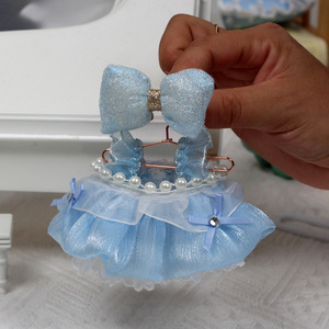 Conjunto de Falda de Tul para Muñeca Labubu, para Niñas de 8 a 13 Años, Vestido Blanco de Dos Piezas con Perlas y Lazo como Accesorio - Product Image 3
