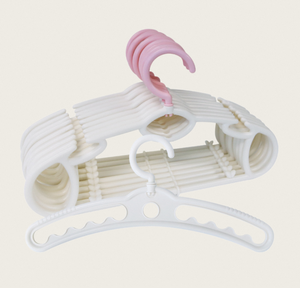 Cintres pour bébés et enfants, série Sprout, rose, lot de 9 + 1 cintre réglable en plastique PP antidérapant pour vêtements de nourrissons et de tout-petits, gain de place - Product Image 1