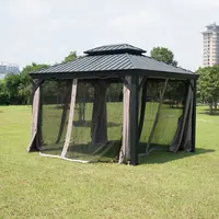 خيمة من الألومنيوم مخصصة للحدائق الخارجية قابلة للطي كبيرة الحجم للتخييم خيمة على شكل قبة خيمة جناح مشدودة