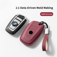 Housse de clé de voiture de haute qualité avec sangle en cuir ; personnalisable ; compatible avec les séries BMW 1, 2, 3, 4, 5 et 7, ainsi que le X3.