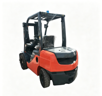 Chariot élévateur diesel chinois 8F modèle 3 tonnes, mât tri-sectionnel de 4,5 mètres, déplaceur latéral hydraulique, pneus pleins, positionnement précis, Isuzu