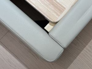 आधुनिक लक्जरी पर्यावरण के अनुकूल रानी/राजा आकार के फ्लैट बिस्तर के साथ नरम असदार नारंगी चमड़े - Product Image 6