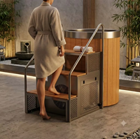 Baignoire de trempage à froid personnalisée en bois de pin rouge canadien et acier inoxydable 304, avec refroidisseur 1HP pour spa extérieur et récupération
