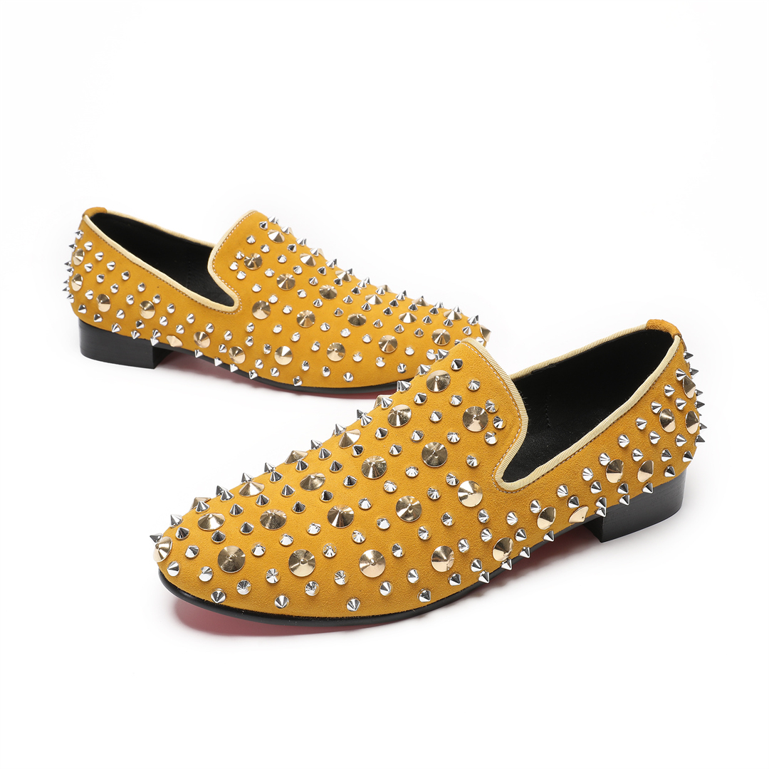 NA622 Luxury Brand Spike Rhinestone Loafers Suede Men NA622 Luxury Brand Spike Rhinestone Loafers Suede Men