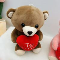 Lindo Oso de Peluche con Corazón Rojo, Peluche Suave para Regalo de San Valentín/Aniversario