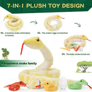 Tùy chỉnh khổng lồ con rắn nhồi bông động vật với 3 trẻ sơ sinh và 2 trứng Comforter làm bằng polyester bông vải đầy với PP bông - Product Image 4