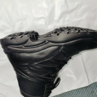 Bottes tactiques robustes pour hommes en cuir de vachette noir TSB601 PDRM, pour entraînement.
